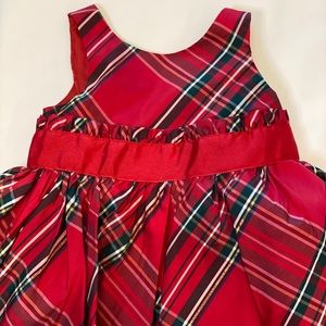 Janie & Jack Red Christmas Plaid Baby Dress
